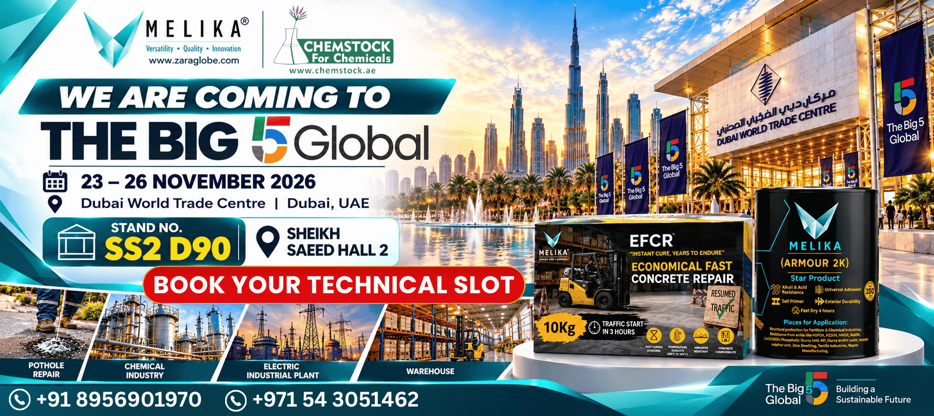 MELIKA and Chemstock LLC at The Big 5 Global, 23-26 November 2026, Dubai World Trade Centre