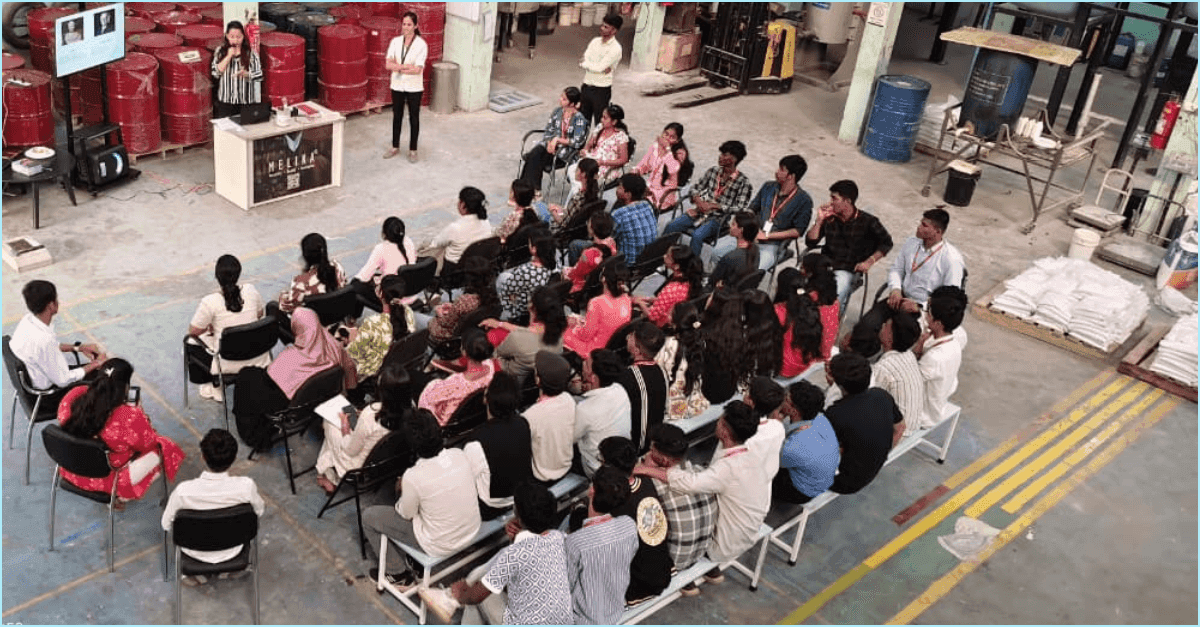 Zara Globe team presenting to visiting students at the Khopoli facility
