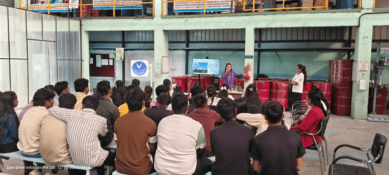 Zara Globe team presenting to visiting management students at the Khopoli facility