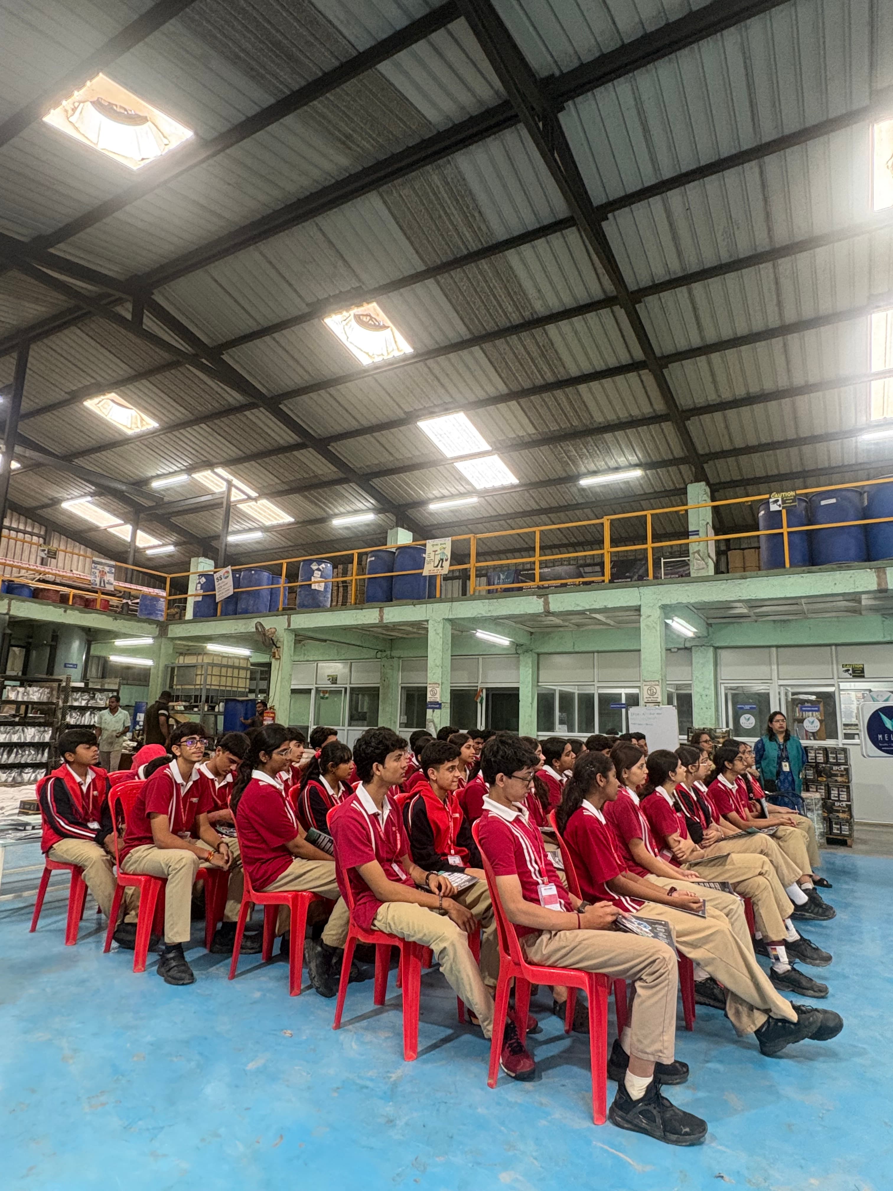 VIBGYOR HIGH, Kharghar students on the manufacturing floor during the facility tour